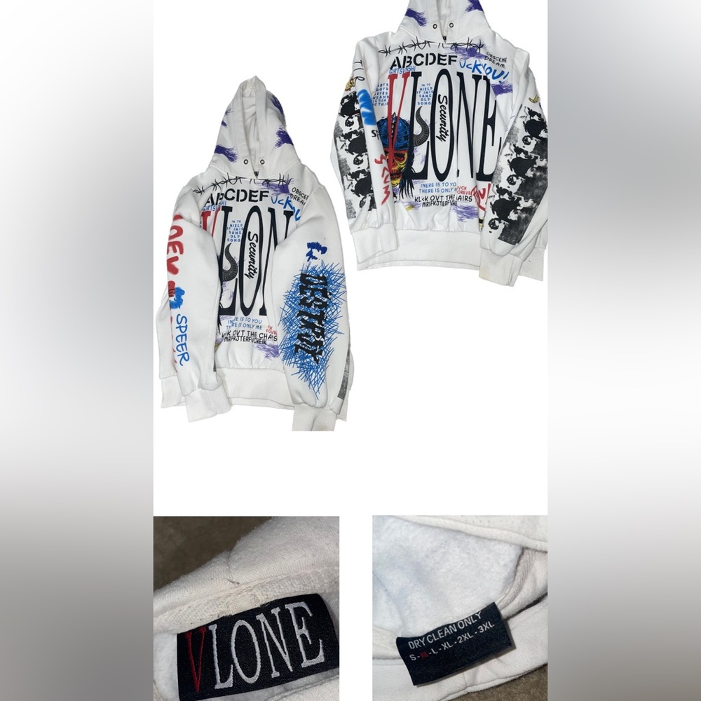 VLONE graffiti hip hop hoodie. Used but in good condition
